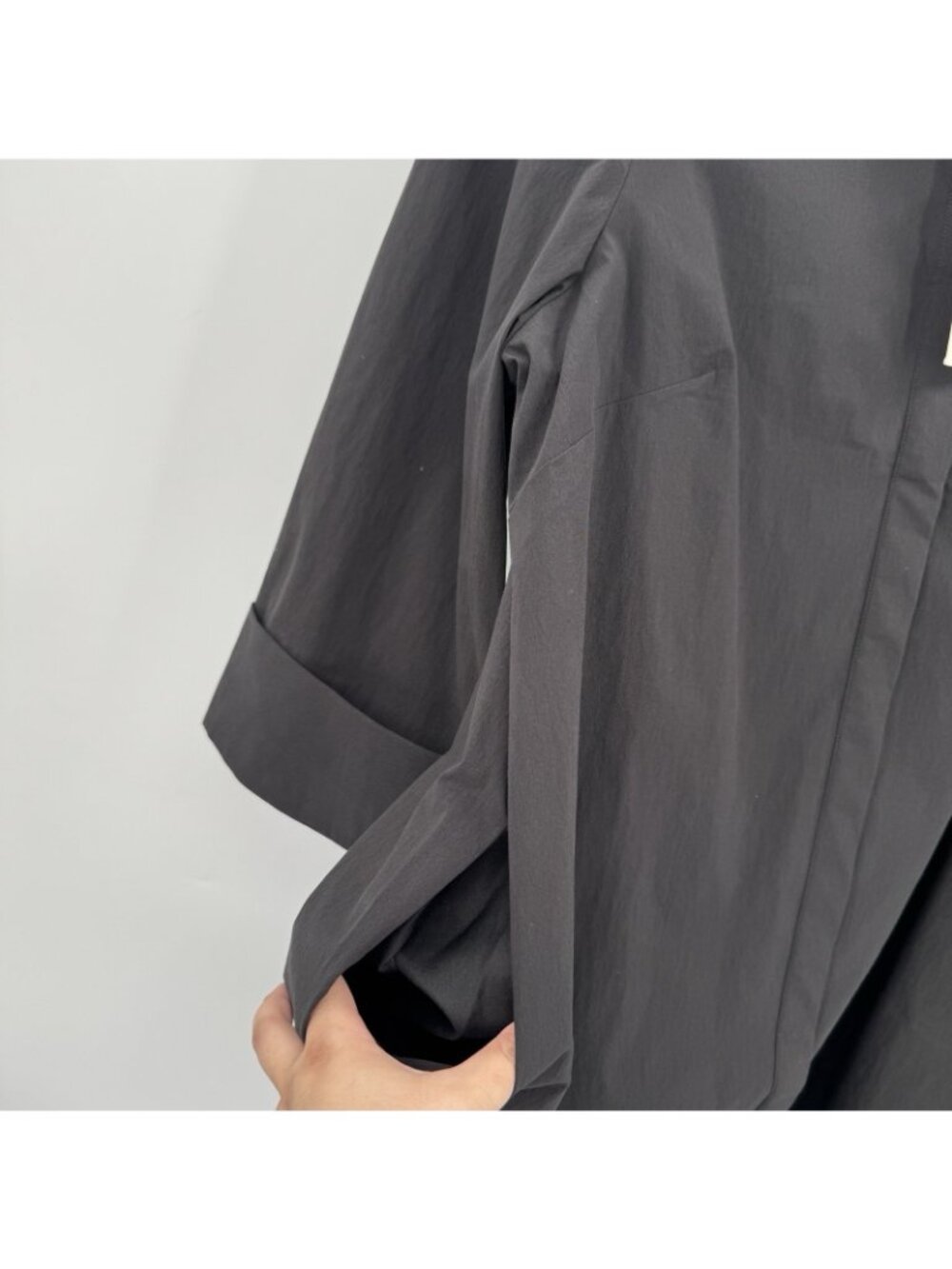 Tuckernuck Women's Black Charlie Shirt Dress Stand Collar Cotton size XL - Picture 4 of 8